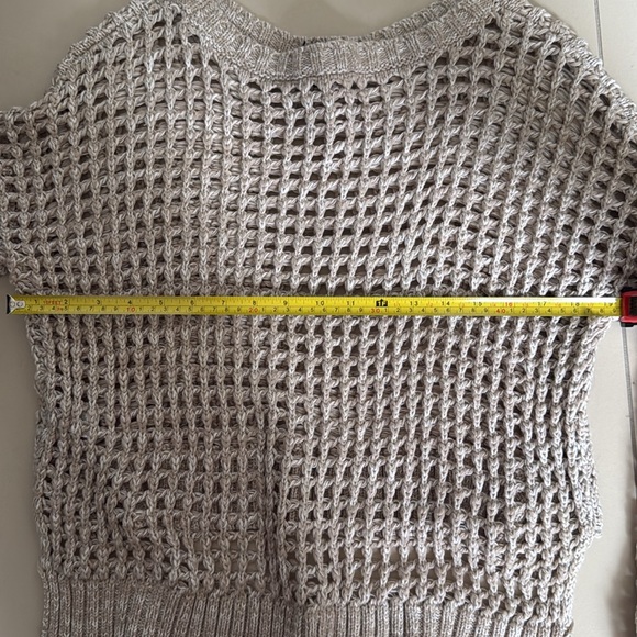 EXPRESS | Tan Open Knit Crochet Long Sleeve
Sweater - Picture 8 of 9